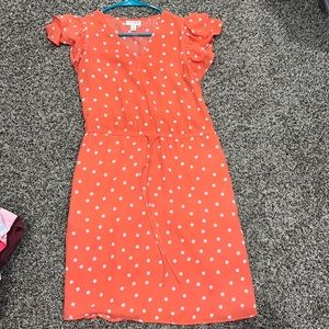 Peach-Pink Polka Dot Dress